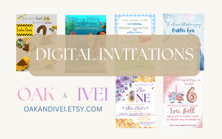 Top Digital Invitations on Etsy in 2024: Brand New Etsy Shop – “Oak and Ivei”